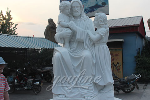 Life Size Religious Holy Family Marble Statues for garden