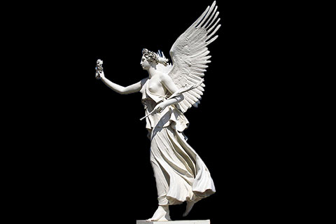 Outdoor Hand Carved White Stone Large Angel