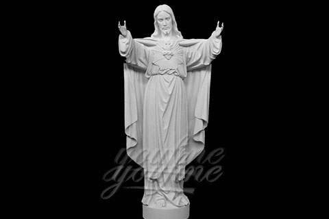 Sacred Heart white marble high quality statue of Jesus